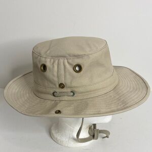 Vintage Tilley Hat Mens 7 1/8 Beige Tan Cotton Duck Made in Canada Packable